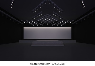 3D Interior Stage Event Led Tv Light Night Staging Render Illustration