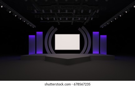 3d Interior Stage Event Led Tv Stock Illustration 678567289 | Shutterstock