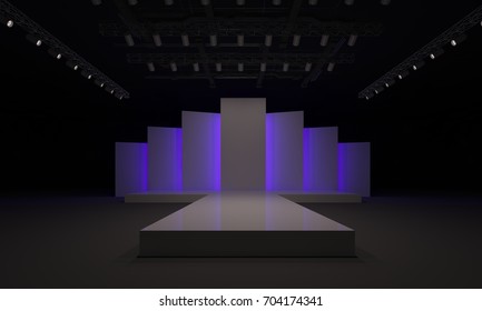 3d Interior Stage Event Led Tv Stock Illustration 704174482