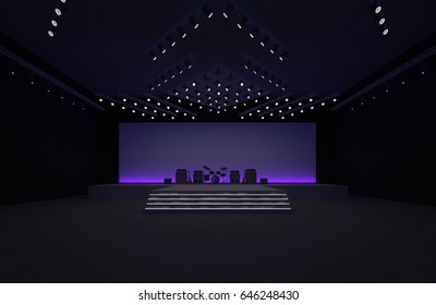 3d Interior Stage Event Music Led Stock Illustration 646248430 ...