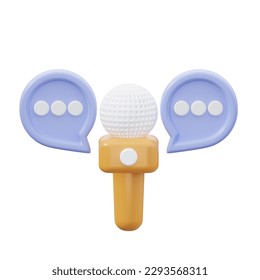 3D Interview Isolated Icon Render Illustration
