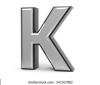 3d Isolated Metal Metallic K Letter Stock Illustration 541357882 ...