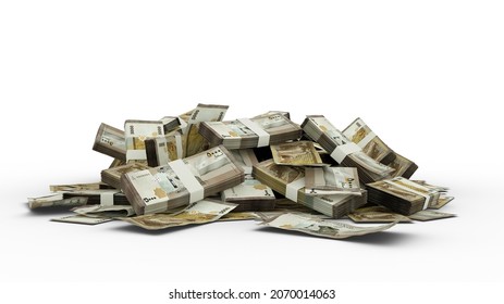 3D Isolated Stack Of Syrian Pound Notes