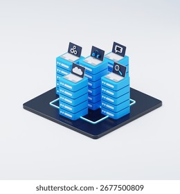 3d isometric data server storage