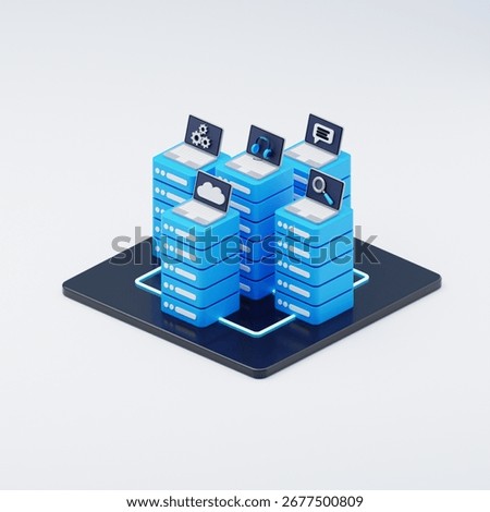3d isometric data server storage