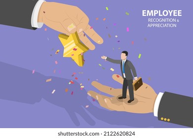 3D Isometric Flat  Conceptual Illustration of Employee Recognition And Appreciation, Excellent Work Award - Powered by Shutterstock