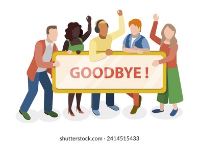 3D Isometric Flat  Conceptual Illustration of Goodbye, Template for Banner, Poster or Flyer - Powered by Shutterstock