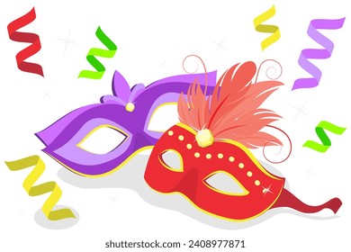 3D Isometric Flat  Illustration of Carnival Mardi Gras , Colorful Poster - Powered by Shutterstock