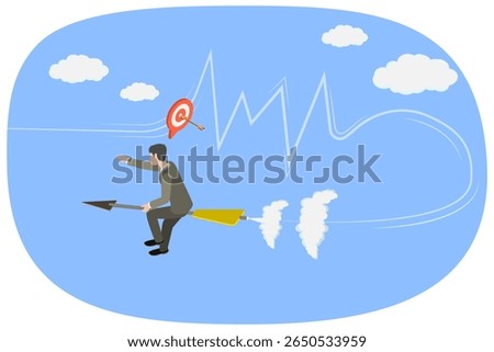 3D Isometric Flat  Illustration of Different Way To Reach Target, Time to Changing Direction