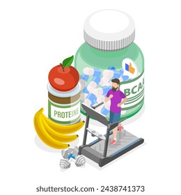 3D Isometric Flat  Illustration of Fitness Nutrition, Healthy Eating. Item 1 - Powered by Shutterstock