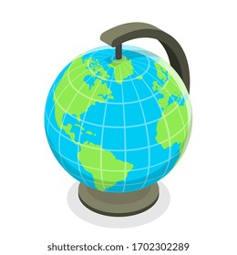 3D Isometric Flat Illustration Illustration Of Globe Model.