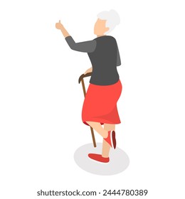 3D Isometric Flat  Illustration of Happy Seniors, Retired Dancers. Item 2 - Powered by Shutterstock