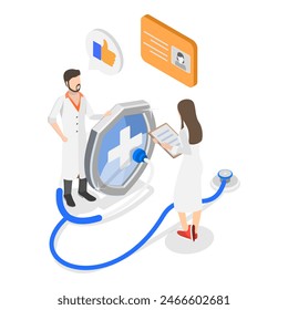 3D Isometric Flat  Illustration of Health Insurance Scene Set, Medicine and Healthcare. Item 1 - Powered by Shutterstock