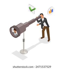 3D Isometric Flat  Illustration of Hiring , Searching for Candidates, Looking for Talents - Powered by Shutterstock