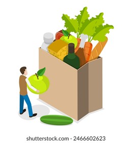 3D Isometric Flat  Illustration of Local Food, Fresh Organic Fruites and Vegetables. Item 3 - Powered by Shutterstock