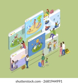 3D Isometric Flat Illustration of Memory Of Journies, Album of Memories