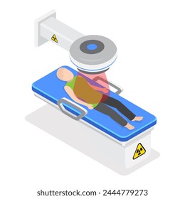 3D Isometric Flat  Illustration of Oncology, Hospital Diagnostic Tools. Item 1