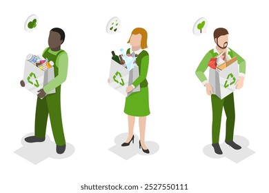 3D Isometric Flat  Illustration of Recycling, Sustainable Lifestyle, Cleaning Environment Litter - Powered by Shutterstock