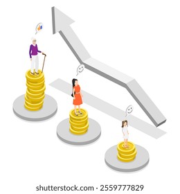 3D Isometric Flat  Illustration of Retirement Savings Plan, Pension Fund - Powered by Shutterstock