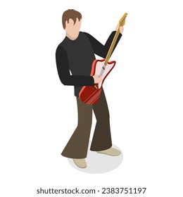 3D Isometric Flat  Illustration of Rock Music Band, Singer Stage Performance. Item 2 - Powered by Shutterstock