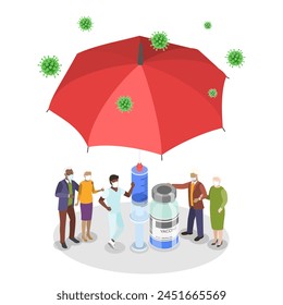 3D Isometric Flat  Illustration of Vaccination, Global Immunization - Powered by Shutterstock