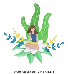 3D Isometric Flat  Illustration of Wellbeing, Meditation Practice. Item 1 - Powered by Shutterstock