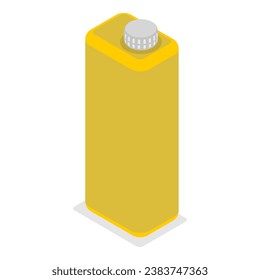 3D Isometric Flat  Set of Blank Plastic Canister, Gasoline Fuel Storage. Item 2