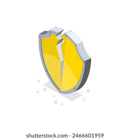 3D Isometric Flat  Set of Hacker Icons, Cyber Crime. Item 10