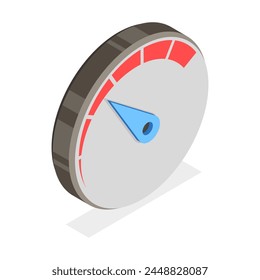 3D Isometric Flat  Set of Meter Set, Gauges, Dashboards or Indicators. Item 2