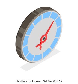 3D Isometric Flat  Set of Meter Set, Gauges, Dashboards or Indicators. Item 3