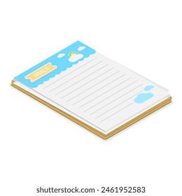 3D Isometric Flat  Set of Organized Notebooks, Notes for Daily Planner. Item 2 - Powered by Shutterstock