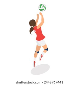 3D Isometric Flat  Set of Volleyball Players, Team Sports Game. Item 4 - Powered by Shutterstock