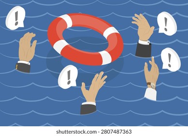 3D Isometric Flat Vector Conceptual Illustration of Bankruptcy, Government Bailout