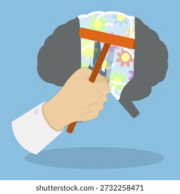 3D Isometric Flat Vector Illustration of Optimistic Mindset, Eliminating Obstacles Leads To A Joyful Beginning