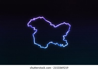 3D Jammu And Kashmir Map Neon Sign