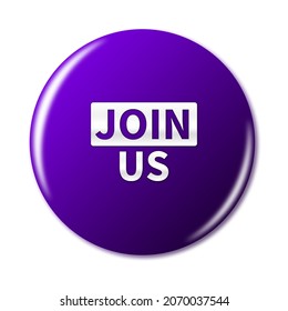 3d join us button isolated 