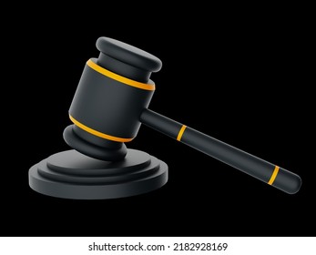 3D Judge Gavel Left Face 