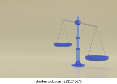 3d Justice Scale Cartoon, Unbalanced Scale