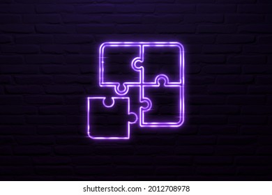 3D Key Features Icon Neon Style