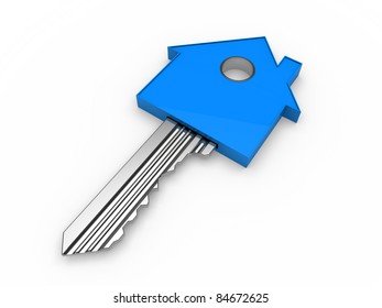 3d key home house blue estate security
