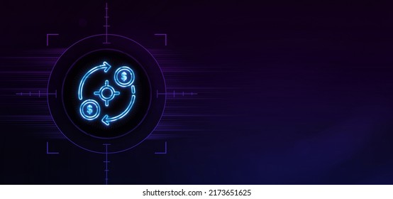 3D Key Transactional Data Icon Neon Sign