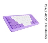 3d keyboard, computer hardware, hardware, technology, electronic. 3d render illustration. isolated background