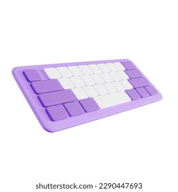 3d keyboard, computer hardware, hardware, technology, electronic. 3d render illustration. isolated background