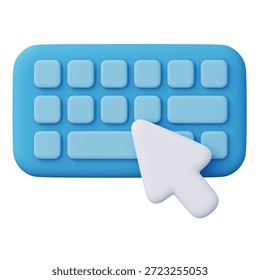 3d keyboard with mouse cursor for text selection and editing tasks