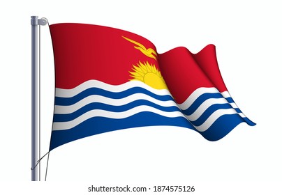 3D Kiribati flag state symbol isolated on background national banner. Greeting card National Independence Day of the Republic of Kiribati. Illustration banner with realistic state flag. - Powered by Shutterstock