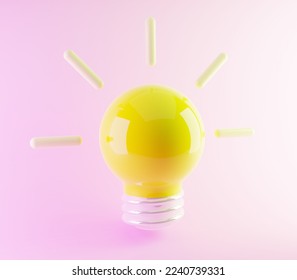 3d lamp isolated Idea appointment concept Checkmark Icons 3d render illustration