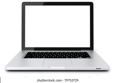3D-Laptop einzeln auf weißem Hintergrund