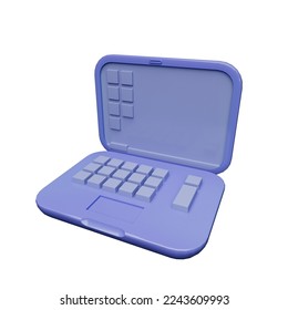 3D Laptop model rendering for app, presentation or web page. High Quality tools render.