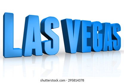 3D Las Vegas Text On White Background