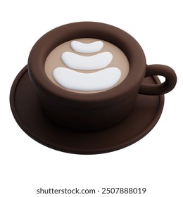 3D Latte Art Coffee Shop Icon - Powered by Shutterstock